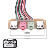Ropcomp Pc Ön Panel 9 Pin Usb2 + 3.5mm Port Kulaklık + Mikrofon Kablosu - 3