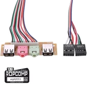 Ropcomp Pc Ön Panel 9 Pin Usb2 + 3.5mm Port Kulaklık + Mikrofon Kablosu - 5