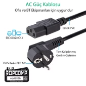 Ropcomp Bilgisayar Power ve Monitör Kablosu 3X0.75mm 1.5m - 2