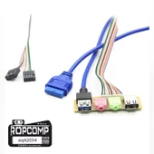 Ropcomp Pc Ön Panel Usb2/3 + 3.5mm Port Kulaklık + Mikrofon Kablosu - 3