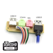 Ropcomp Pc Ön Panel Usb2/3 + 3.5mm Port Kulaklık + Mikrofon Kablosu - 2
