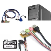 Ropcomp Pc Ön Panel Usb2/3 + 3.5mm Port Kulaklık + Mikrofon Kablosu - 1