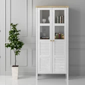 Sakura Nickky Hasır kapaklı kitaplık-Wood Beyaz-Minifiks Bağlantılı - 2