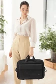 Lüx Kaliteli 16-17" inç Siyah Laptop Bölmeli Evrak Çantası - 5