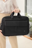 Lüx Kaliteli 16-17" inç Siyah Laptop Bölmeli Evrak Çantası - 4