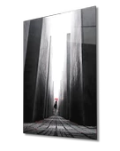 Siyah Beyaz  Aşağıdan Yukarı Kadın Detaylı  Geometrik Mimari Tablo - 1