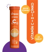 Vitago C Vitamini, D Vitamini, Çinko İçeren 20li Efervesan Tablet - 1