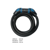 Hsgl Şifreli Halat Kilit 12mm x 120cm Değişken Şifreli - 7