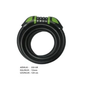 Hsgl Şifreli Halat Kilit 12mm x 120cm Değişken Şifreli - 8