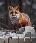 Kar ve Tilki Manzaralı Duvar Kağıdı thumbnail 6