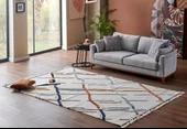 Terazzo Koleksiyonu Hav Toz Vermez Etnik Modern Desenli Yumuşak Halı TRZ03 Renkli - 1
