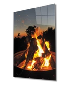 Ateş Dekoratif ve Modern Cam Tablo Fire Painting - 1