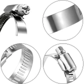 Hortum Kelepçesi Tork Ayarlı 22x36 mm Paslanmaz Çelik Boru Metal Kelepçe Ayarlanabilir klips 5 ADET - 6