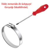 Hortum Kelepçesi Tork Ayarlı 28x48 mm Paslanmaz Çelik Boru Metal Kelepçe Ayarlanabilir klips 5 ADET - 7