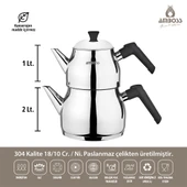 5 Parça Gün Seti Krep Tava Kek Kalıbı & Paslanmaz Çelik Çaydanlık thumbnail 3