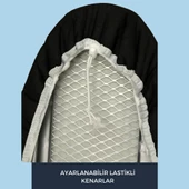BEYLİNİ Ütü Masası Kılıfı Örtüsü Bezi Keçeli Süngerli Lastikli Yanmaz Ayarlanabilir Siyah 55x135 Cm - 4