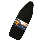 BEYLİNİ Ütü Masası Kılıfı Örtüsü Bezi Keçeli Süngerli Lastikli Yanmaz Ayarlanabilir Siyah 55x135 Cm - 1