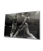 Siyah Beyaz İnsan Fotoğrafları  Muhammet  Ali Dekoratif ve Modern Cam Tablo  Muhammet Ali - 1