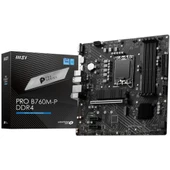 Msı Anakart Pro B760M-P Ddr4 4800Mhz(Oc) Hdmı Dp Vga M2 Glan Usb3.2 Matx 1700P (12.13.14.Nesil) - 1