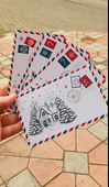 Yeni yıl nostalji posta kartları yılbaşı kartları tebrik kartı özel gün not kartı - 1