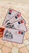 Yeniyıl tebrik kartı 2li set nostalji posta kartları yılbaşı not kartı - 3