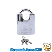 Asma Kilit Hırsızlığa Karşı Korumalı Çelik Kilit İşyeri Garaj Kepenk Kapı Emniyet 75 mm 3 Anahtarlı thumbnail 6