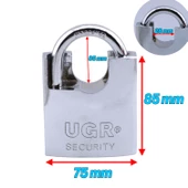 Asma Kilit Hırsızlığa Karşı Korumalı Çelik Kilit İşyeri Garaj Kepenk Kapı Emniyet 75 mm 3 Anahtarlı thumbnail 4