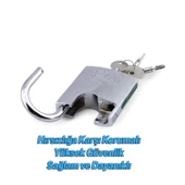 Asma Kilit Hırsızlığa Karşı Korumalı Çelik Kilit İşyeri Garaj Kepenk Kapı Emniyet 75 mm 3 Anahtarlı thumbnail 5