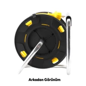 Plastik Makaralı Seyyar %100 Bakır Kablo 4 Prizli Monofaze Uzatma Kablosu 3x1.5 mm H05VV-F 25 Metre thumbnail 4