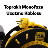 Plastik Makaralı Seyyar %100 Bakır Kablo 4 Prizli Monofaze Uzatma Kablosu 3x1.5 mm H05VV-F 25 Metre thumbnail 6