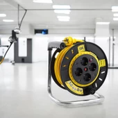 Plastik Makaralı Seyyar %100 Bakır Kablo 4 Prizli Monofaze Uzatma Kablosu 3x1.5 mm H05VV-F 25 Metre thumbnail 7