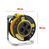 Plastik Makaralı Seyyar %100 Bakır Kablo 4 Prizli Monofaze Uzatma Kablosu 3x1.5 mm H05VV-F 25 Metre thumbnail 2