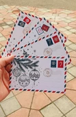Yeni yıl 2 li nostalji posta kartları yılbaşı kartları tebrik kartı özel gün not kartı - 3