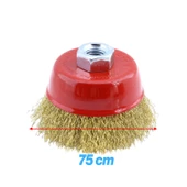Saçaklı Çanak Fırça 75 mm Pas Kir Toz Temizleme Metal Temizlik Fırçası - 2