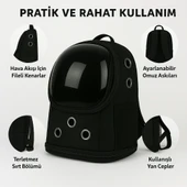 Beylini Pratik Yıkanabilir Piramit Model Kedi Köpek Taşıma Çantası Siyah - 2