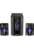 MIKADO MD-95BT, 20W, 2+1, Masaüstü, FM/BT/SD/USB, RGB Aydinlatma, Siyah Kasa, Speaker - 1