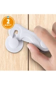 2 Adet Montajsiz Çift Kapaklı Dolap Kilidi Bebek Koruyucu Ve Kilit Bebek Güvenlik Kiti thumbnail 5