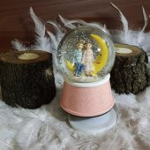 Romantik Sevgili Orta Boy Dönen Gövdeli Kurmalı Kar Küresi Müzik Kutusu - 2