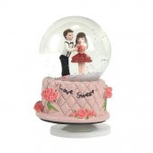 Çiçekli Kız Orta Boy Işıklı Müzikli Kar Küresi Müzik Kutusu - 1