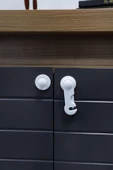 2 Adet Montajsiz Çift Kapaklı Dolap Kilidi Bebek Koruyucu Ve Kilit Bebek Güvenlik Kiti thumbnail 8