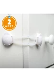 2 Adet İz Bırakmaz Kolay Montaj Çift Kapaklı Dolap Kilit Koruyucu Ve Kilit Bebek Güvenlik thumbnail 1
