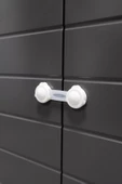 2 Adet İz Bırakmaz Kolay Montaj Çift Kapaklı Dolap Kilit Koruyucu Ve Kilit Bebek Güvenlik thumbnail 3