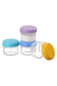 4‘lü 50 ml Mini Anne Bebek Süt ve Mama Bebek Organik Besin Ölçekli Sızdırmaz Kapaklı Saklama Kabı - 1