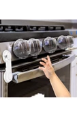2 Adet Ocak Düğme Kapatıcı ve 2 Adet  Ocak Fırın Kapak Kilidi Bebek Güvenlik Kilidi Evde Güvenlik thumbnail 1