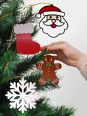 Yılbaşı Çam Ağacı Süsleri 4 lü set Noel Baba, Kurabiye, Kar, Çorap - 2