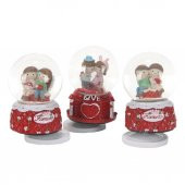 Romantik Sevgililer Serisi Orta Boy Dönen Gövdeli Kurmalı Kar Küresi Müzik Kutusu - 1