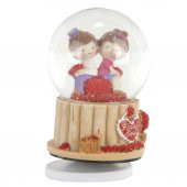 Sırt Sırta Aşıklar Orta Boy Dönen Gövdeli Kurmalı Kar Küresi - 1