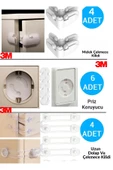 Çocuk Bebek Güvenlik Emniyet Seti,4 Adet Dolap ,4 Adet Çekmece Dolap, 6 Adet Priz Koruyucu - 1