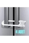4 Adet Raylı Dolap Kilidi Çocuk Bebek Güvenliği Emniyet Kilidi Çocuk Bebek Güvenlik Emniyet Seti - 1