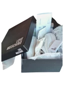 LOVE MOSCHINO JA15845G0GIO510A BEYAZ-GRİ BAĞCIKLI DERİ SPOR AYAKKABI - 2